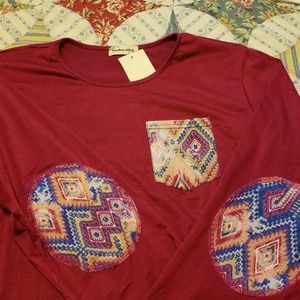 Hot pink long sleeve shirt